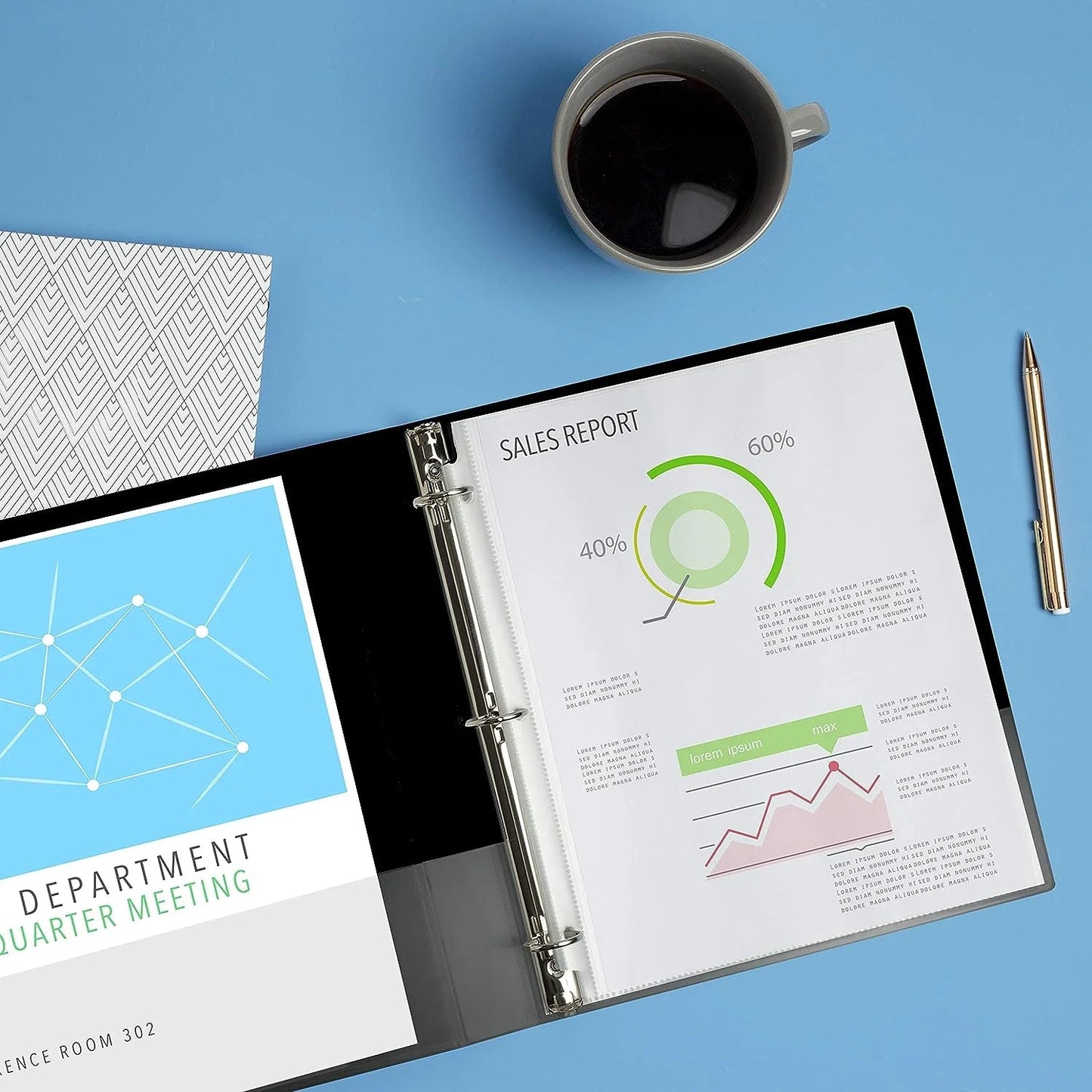 3 Ring Binder- 1 - Blue