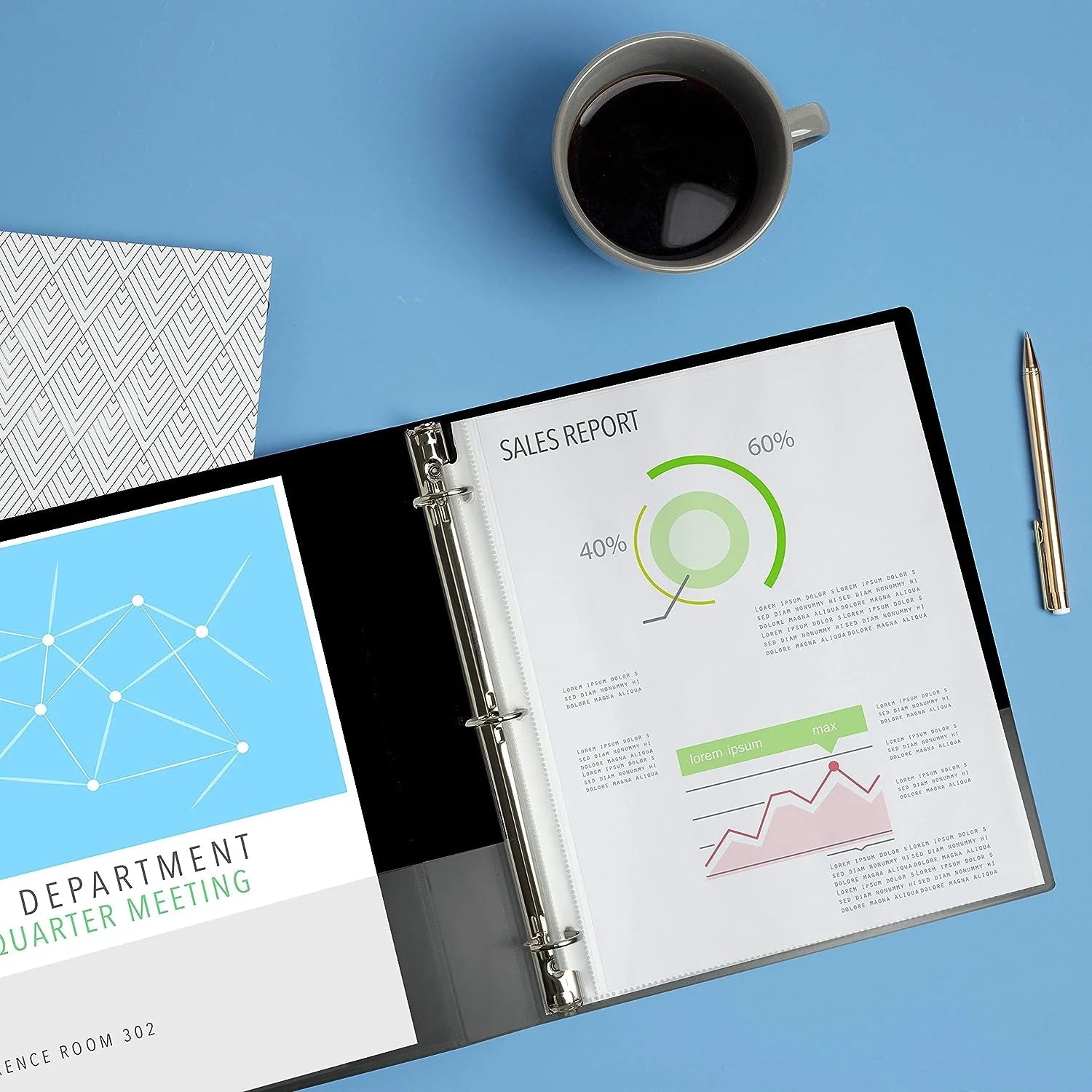3 Ring Binder- 1 - Blue