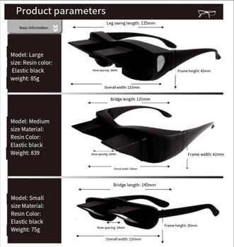 Lazy Periscope Horizontal Reading Glasses Language