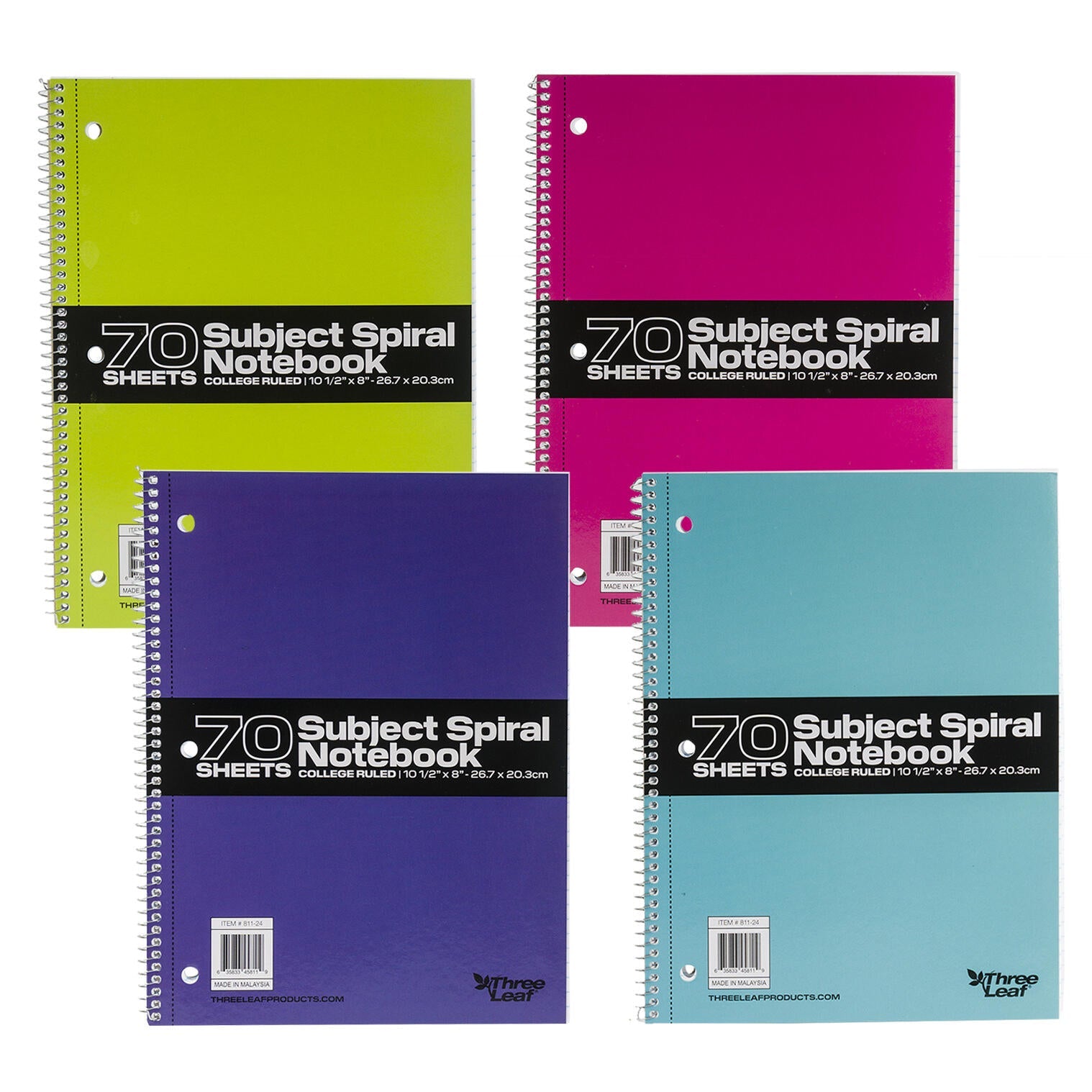 70 Sheets 1 Subject Spiral Notebook - Random