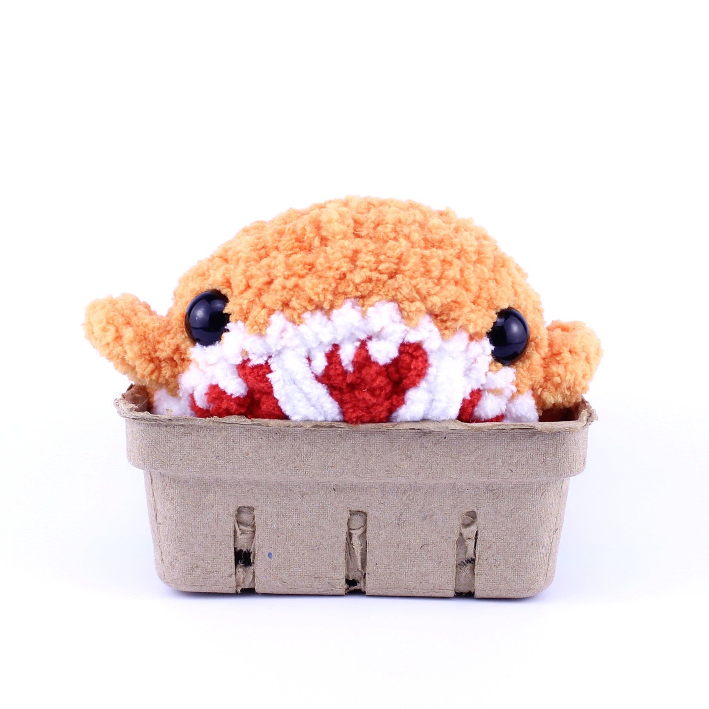 Bandit the Blood Orange Whale Crochet Plushie