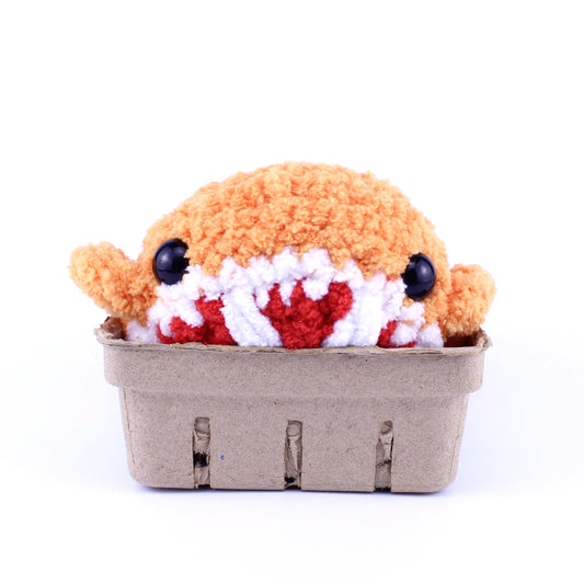 Bandit the Blood Orange Whale Crochet Plushie