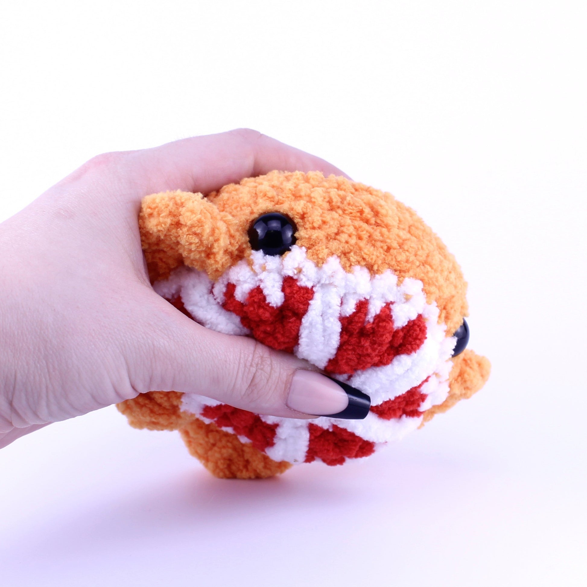 Bandit the Blood Orange Whale Crochet Plushie