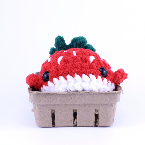 Summer the Strawberry Whale Crocheted