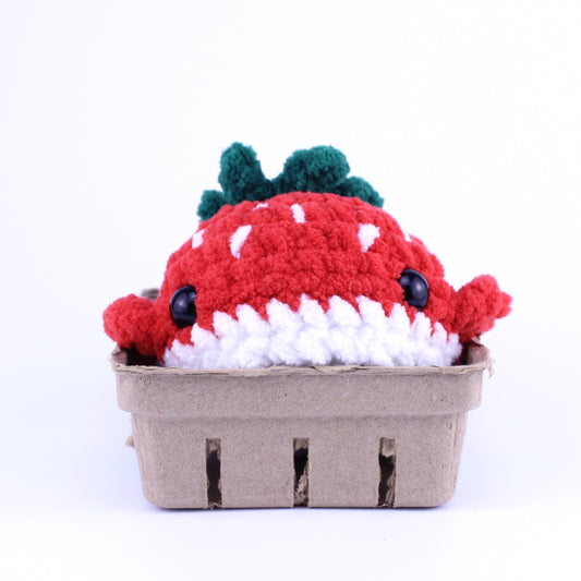 Summer the Strawberry Whale Crocheted