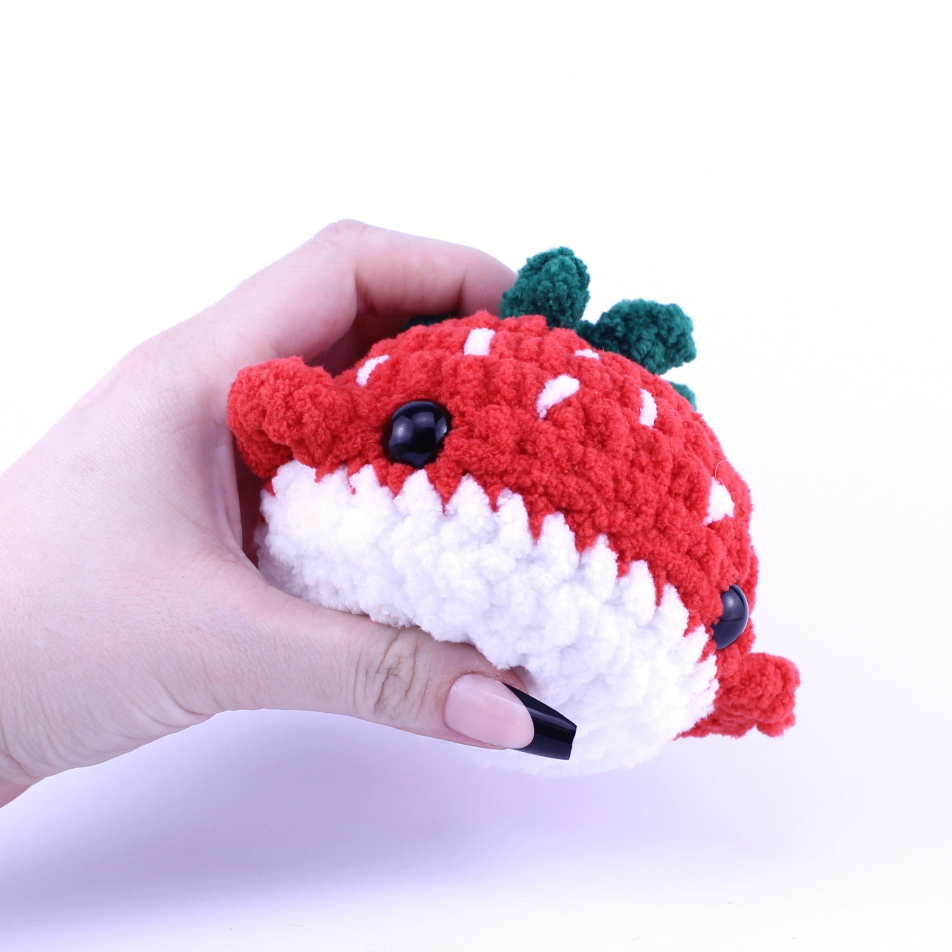 Summer the Strawberry Whale Crocheted