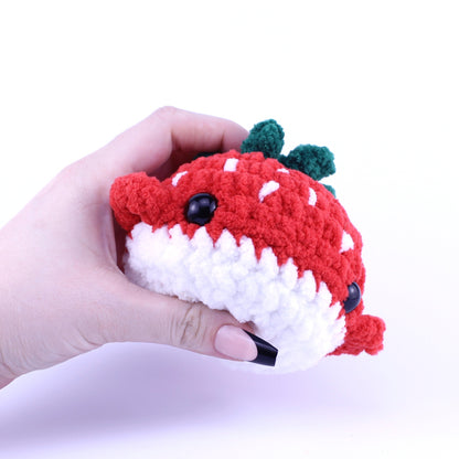 Summer the Strawberry Whale Crocheted